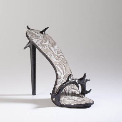   sandale chaussure a talon céramique sculpture SM fleurs et épines